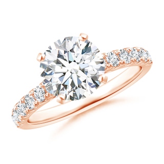8.1mm GVS2 Classic Diamond Engagement Ring with Accents in Rose Gold