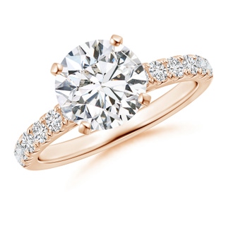 8.1mm HSI2 Classic Diamond Engagement Ring with Accents in 10K Rose Gold