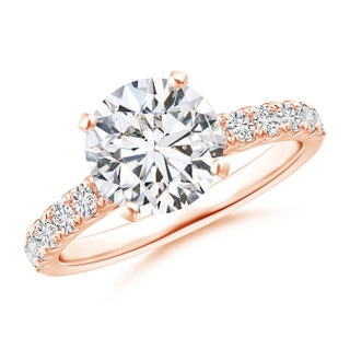 8.1mm HSI2 Classic Diamond Engagement Ring with Accents in 9K Rose Gold