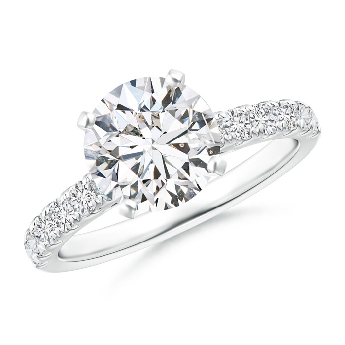 8.1mm HSI2 Classic Diamond Engagement Ring with Accents in P950 Platinum 