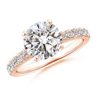 8.1mm IJI1I2 Classic Diamond Engagement Ring with Accents in 9K Rose Gold