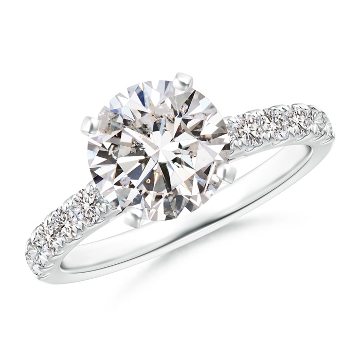8.1mm IJI1I2 Classic Diamond Engagement Ring with Accents in White Gold 