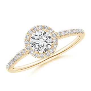 5mm HSI2 Classic Diamond Halo Engagement Ring in 9K Yellow Gold