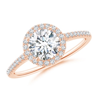 6.4mm GVS2 Classic Diamond Halo Engagement Ring in 9K Rose Gold