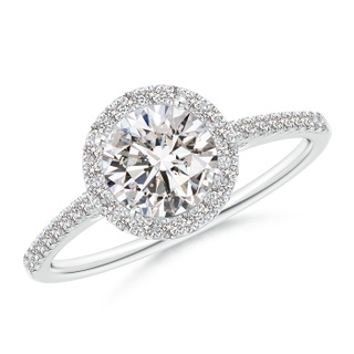 6.4mm IJI1I2 Classic Diamond Halo Engagement Ring in P950 Platinum