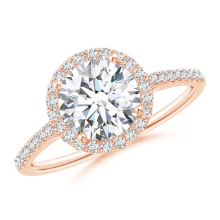 7.4mm GVS2 Classic Diamond Halo Engagement Ring in 9K Rose Gold