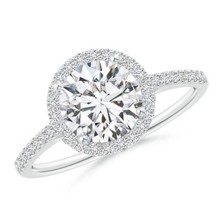 7.4mm HSI2 Classic Diamond Halo Engagement Ring in White Gold