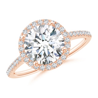 8.1mm GVS2 Classic Diamond Halo Engagement Ring in Rose Gold