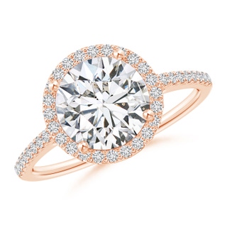 8.1mm HSI2 Classic Diamond Halo Engagement Ring in Rose Gold