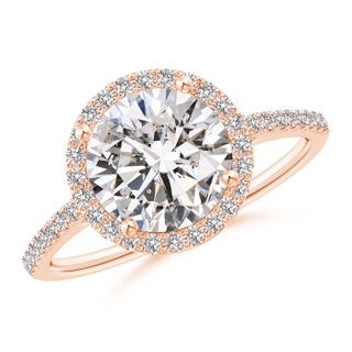 8.1mm IJI1I2 Classic Diamond Halo Engagement Ring in 9K Rose Gold
