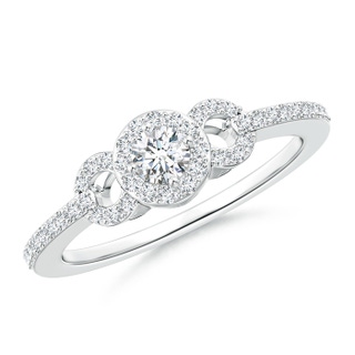 3.5mm GVS2 Triple Frame diamond Halo Promise Ring in White Gold