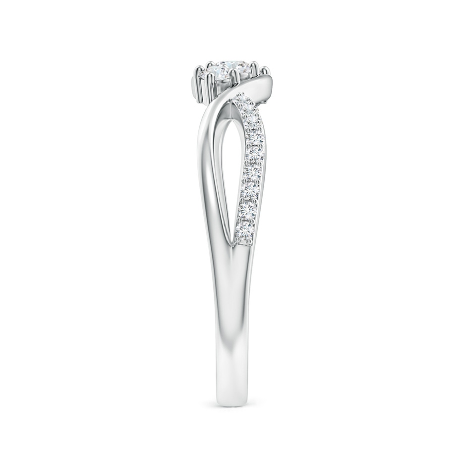 2.5mm GVS2 Diamond Infinity Twist Three Stone Bypass Ring in White Gold side-2