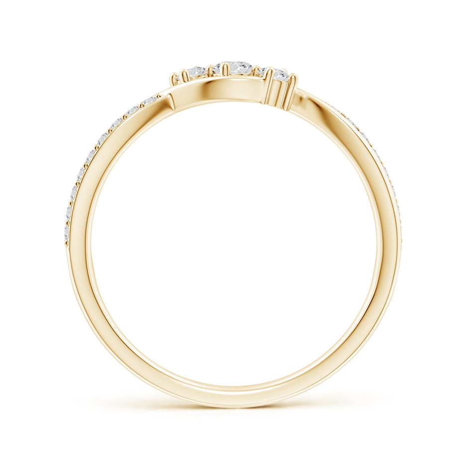 2.5mm HSI2 Diamond Infinity Twist Three Stone Bypass Ring in Yellow Gold side-1