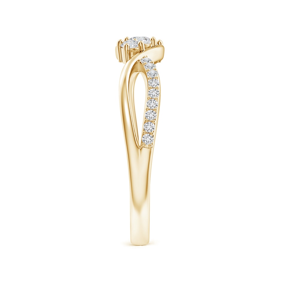 2.5mm HSI2 Diamond Infinity Twist Three Stone Bypass Ring in Yellow Gold side-2