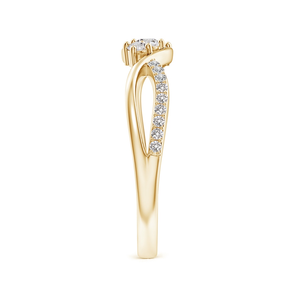 2.5mm IJI1I2 Diamond Infinity Twist Three Stone Bypass Ring in 10K Yellow Gold side-2