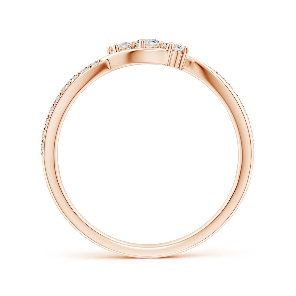 2.5mm IJI1I2 Diamond Infinity Twist Three Stone Bypass Ring in Rose Gold side-1