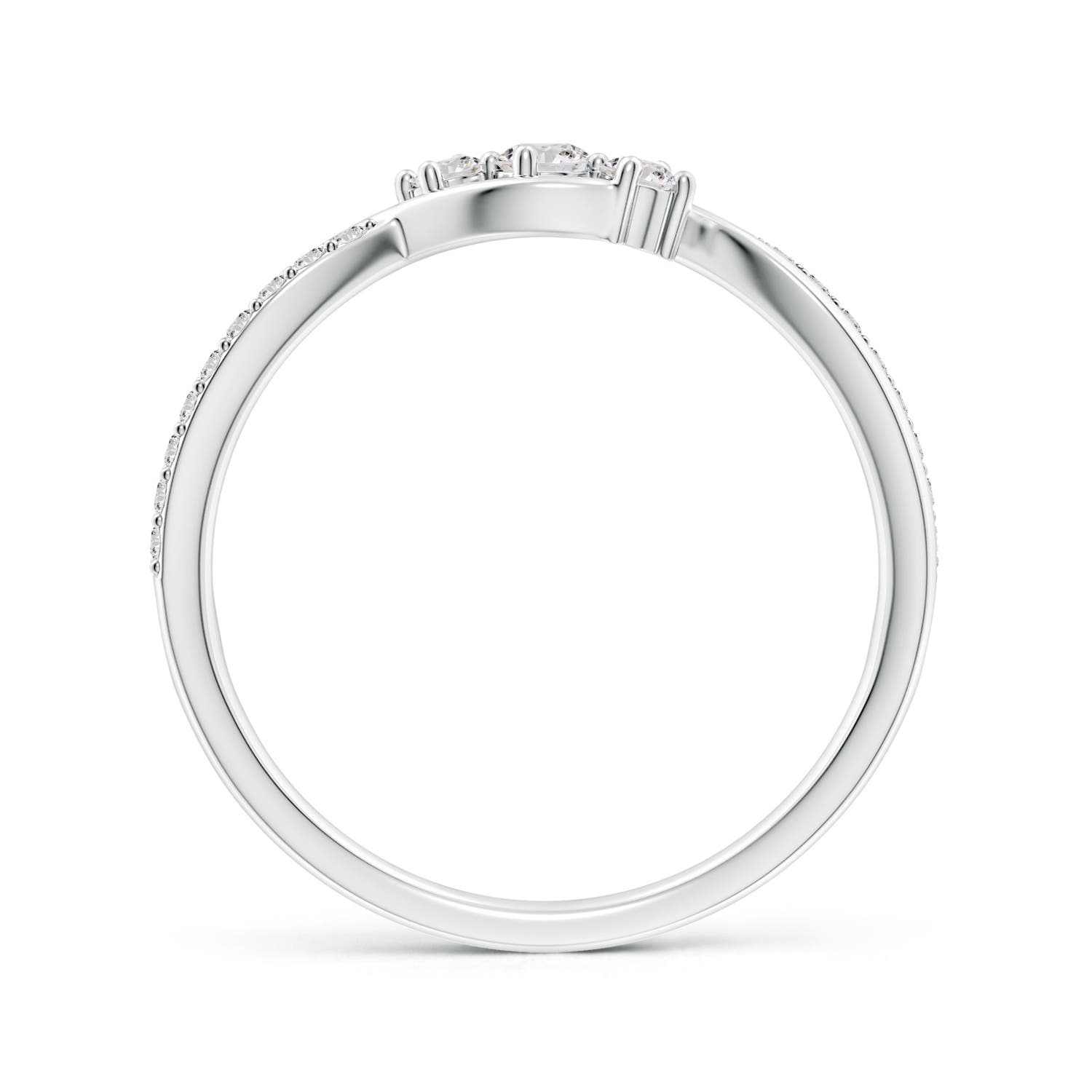 ANGARA 0.25 Ct Diamond Infinity Twist Three Stone Bypass Ring in 14K Solid Gold - Picture 14 of 34