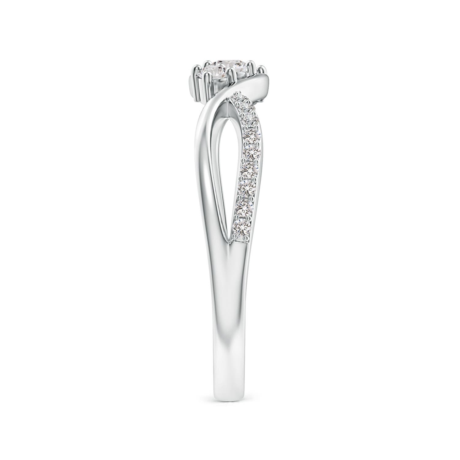 ANGARA 0.25 Ct Diamond Infinity Twist Three Stone Bypass Ring in 14K Solid Gold - Picture 16 of 34