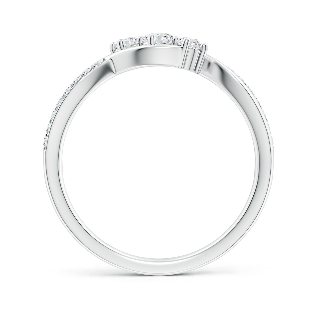 3.2mm GVS2 Diamond Infinity Twist Three Stone Bypass Ring in P950 Platinum Side-1