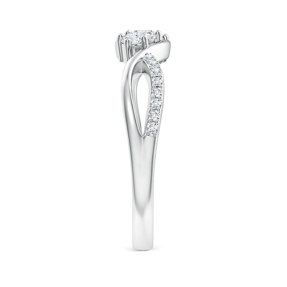 3.2mm GVS2 Diamond Infinity Twist Three Stone Bypass Ring in White Gold side-2