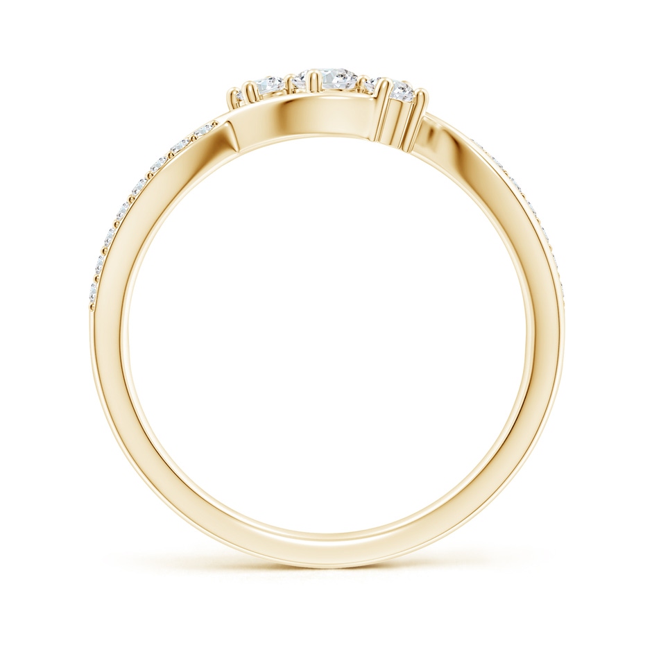 3.2mm GVS2 Diamond Infinity Twist Three Stone Bypass Ring in Yellow Gold side-1