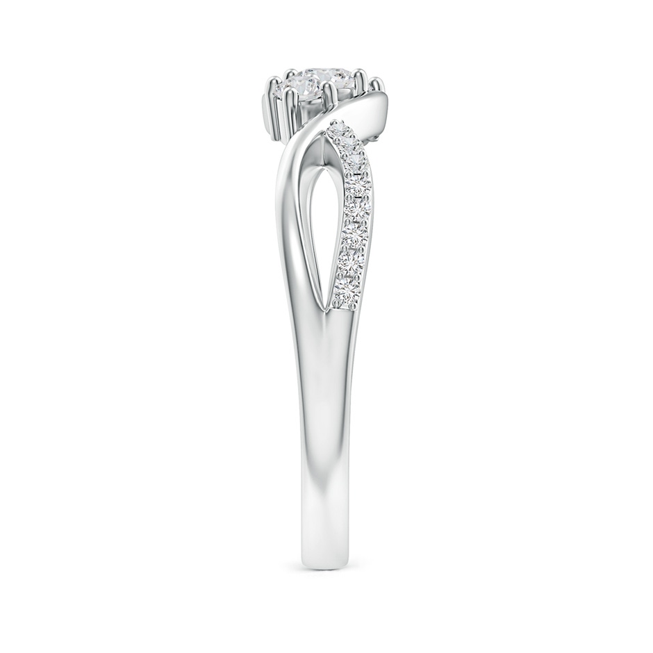 3.2mm HSI2 Diamond Infinity Twist Three Stone Bypass Ring in White Gold side-2