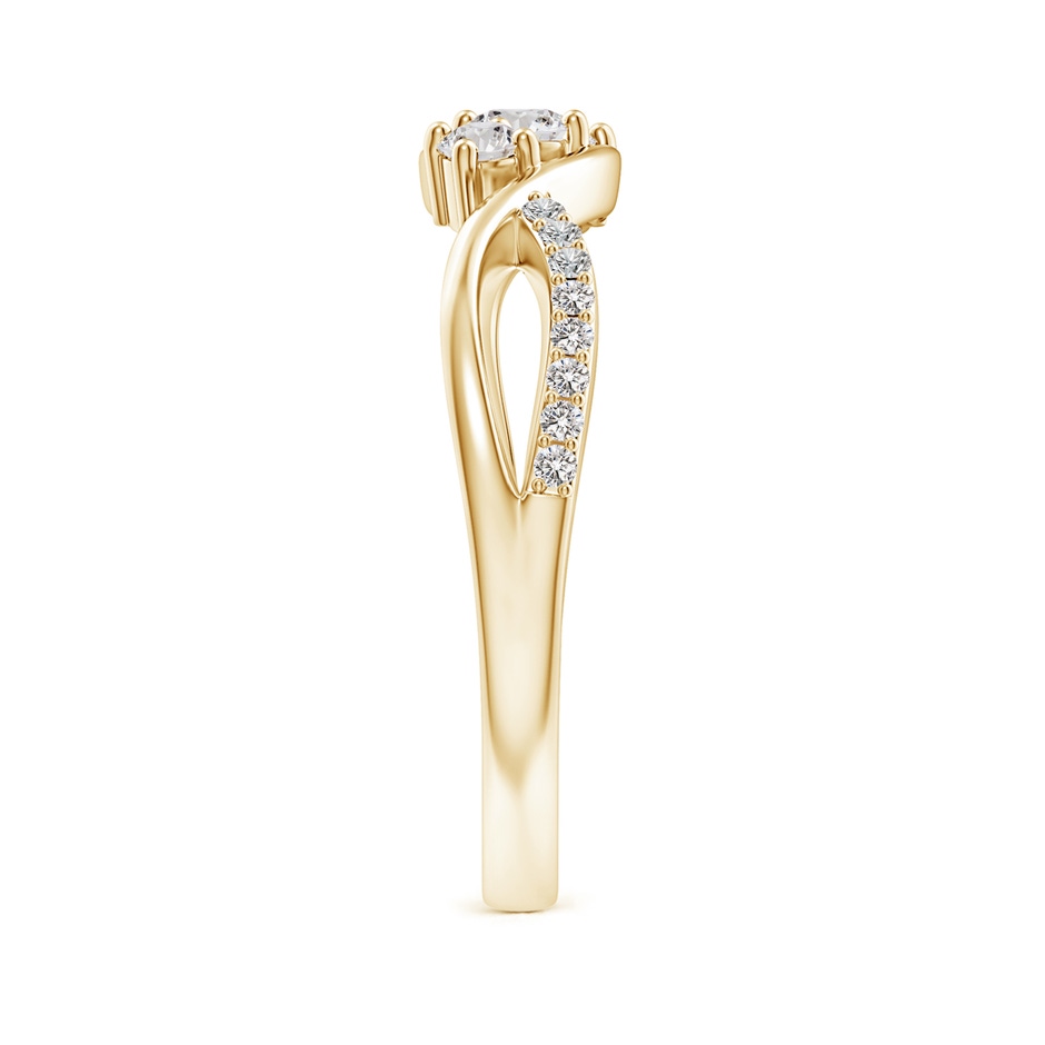 3.2mm IJI1I2 Diamond Infinity Twist Three Stone Bypass Ring in Yellow Gold side-2