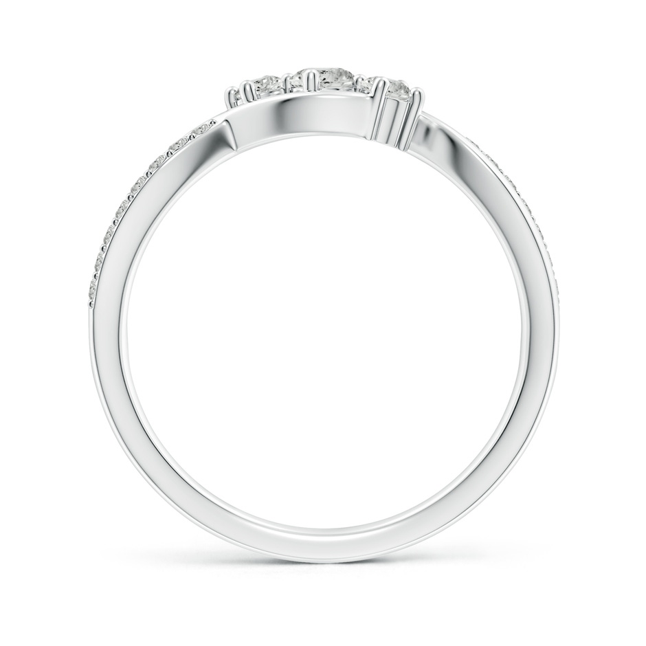 3.2mm KI3 Diamond Infinity Twist Three Stone Bypass Ring in S999 Silver side-1