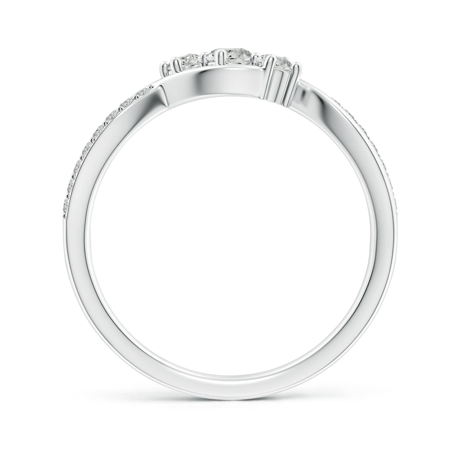 Angara Natural Diamond Infinity Twist Three Stone Ring in 14K Solid Gold (3.2MM) - Picture 3 of 34