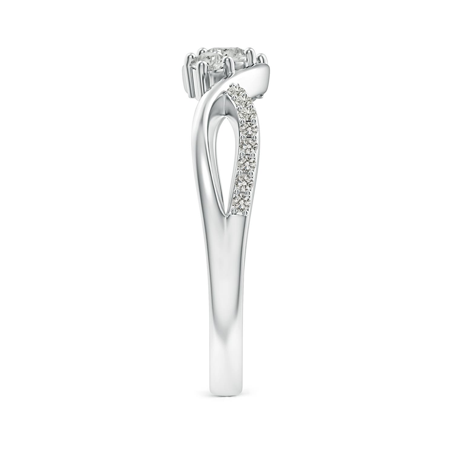 Angara Natural Diamond Infinity Twist Three Stone Ring in 14K Solid Gold (3.2MM) - Picture 5 of 34