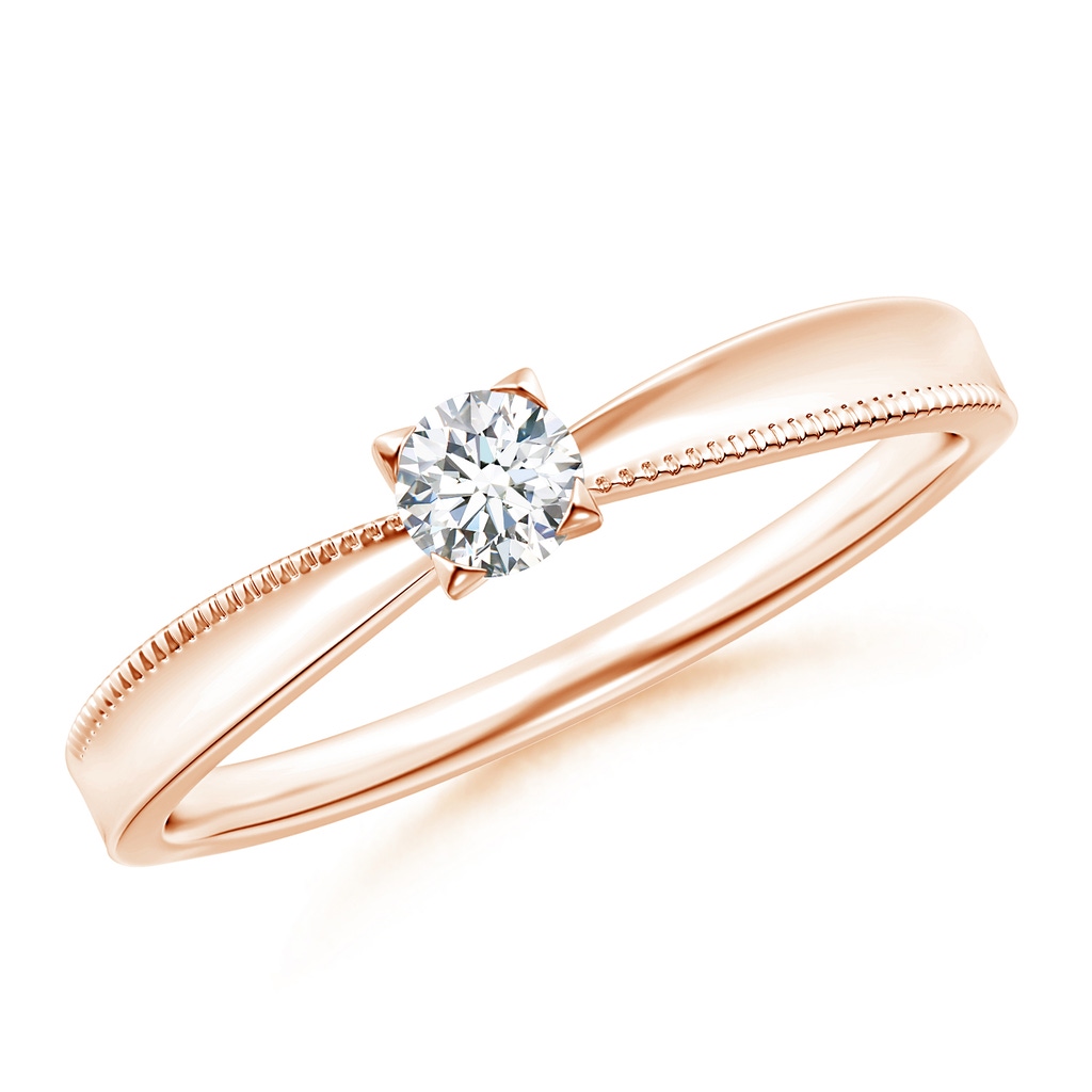 3.5mm GVS2 Reverse Tapered Round Diamond Solitaire Ring in Rose Gold