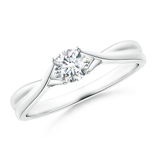 4.4mm GHVS Diamond Solitaire Crossover Engagement Ring in P950 Platinum