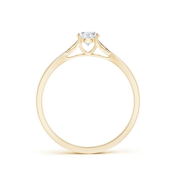 4.4mm GHVS Diamond Solitaire Crossover Engagement Ring in Yellow Gold Side-1