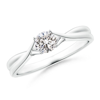 4.4mm II1 Diamond Solitaire Crossover Engagement Ring in White Gold