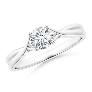 5.1mm GHVS Diamond Solitaire Crossover Engagement Ring in P950 Platinum