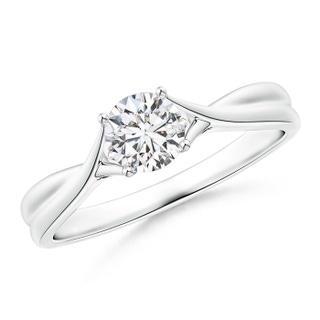 5.1mm HSI2 Diamond Solitaire Crossover Engagement Ring in P950 Platinum