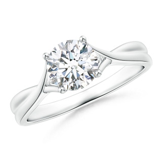 6.4mm GHVS Diamond Solitaire Crossover Engagement Ring in P950 Platinum