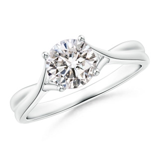 6.4mm II1 Diamond Solitaire Crossover Engagement Ring in P950 Platinum