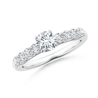 5.2mm GHVS Diamond Solitaire Engagement Ring with Filigree in P950 Platinum