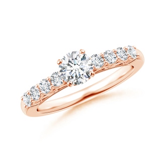 5.2mm GHVS Diamond Solitaire Engagement Ring with Filigree in Rose Gold