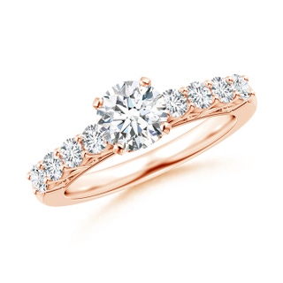 6.1mm GHVS Diamond Solitaire Engagement Ring with Filigree in 10K Rose Gold