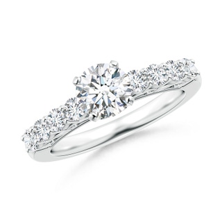 6.1mm GHVS Diamond Solitaire Engagement Ring with Filigree in P950 Platinum