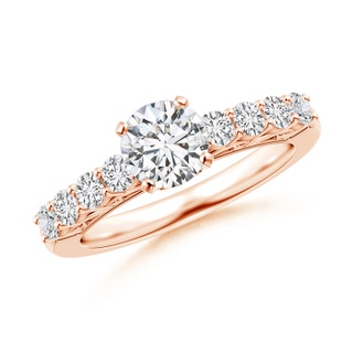 6.1mm HSI2 Diamond Solitaire Engagement Ring with Filigree in 10K Rose Gold