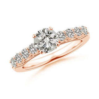 6.1mm JI2 Diamond Solitaire Engagement Ring with Filigree in 10K Rose Gold