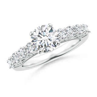 7mm GHVS Diamond Solitaire Engagement Ring with Filigree in P950 Platinum