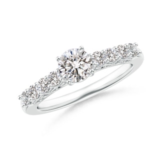 5.2mm II1 Solitaire Diamond Engagement Ring with Scrollwork in White Gold