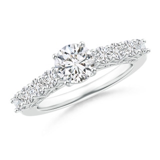 6mm HSI2 Solitaire Diamond Engagement Ring with Scrollwork in P950 Platinum