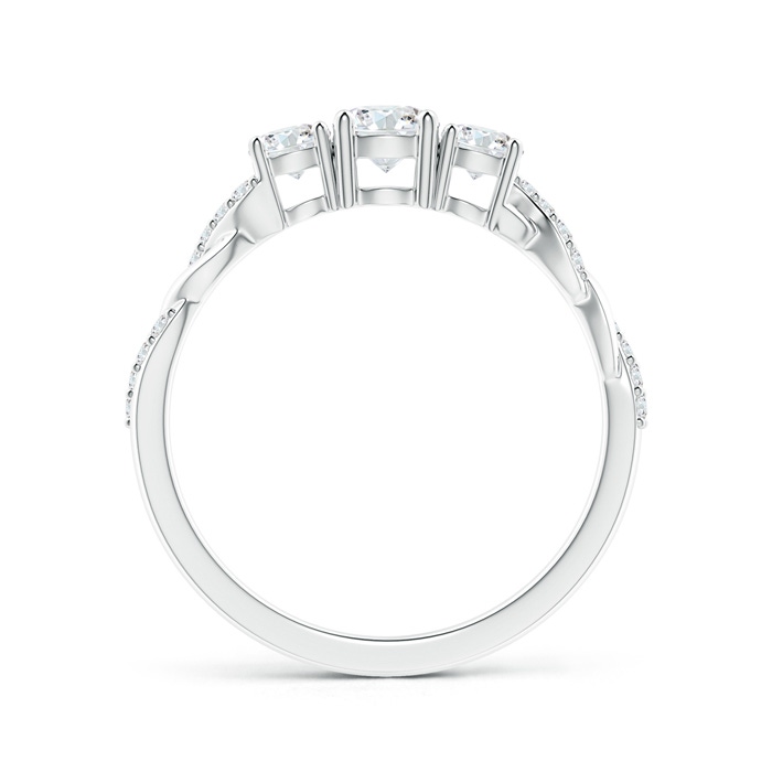 4.3mm GHVS Classic Diamond Braided Three Stone Engagement Ring in P950 Platinum side-1