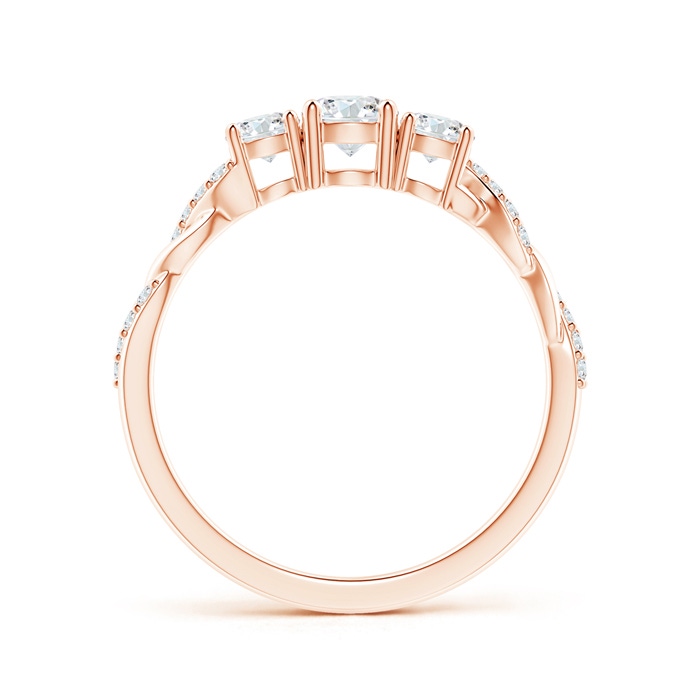 4.3mm GHVS Classic Diamond Braided Three Stone Engagement Ring in Rose Gold side-1