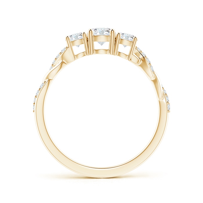 4.3mm GHVS Classic Diamond Braided Three Stone Engagement Ring in Yellow Gold side-1